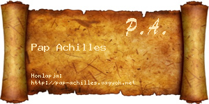 Pap Achilles névjegykártya