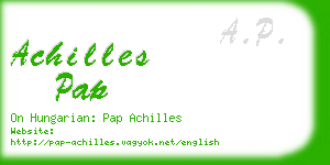 achilles pap business card